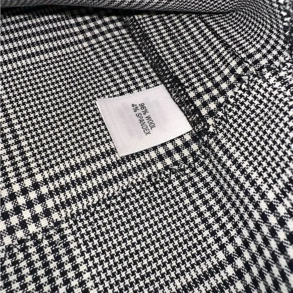 EUC St. John Wool Spandex Stretch Trouser Dress Pant Black Cream Plaid Size 12 - Picture 9 of 14